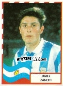 Sticker Javier Zanetti - Copa América 1995 - Mundicromo