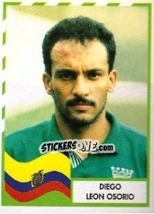 Cromo Diego Leon Osorio - Copa América 1995 - Mundicromo