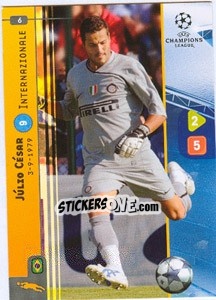 Sticker Júlio César - UEFA Champions League 2008-2009. Trading Cards Game n. 6 - Panini
