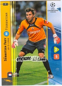 Sticker Sébastien Frey - UEFA Champions League 2008-2009. Trading Cards Game n. 7 - Panini