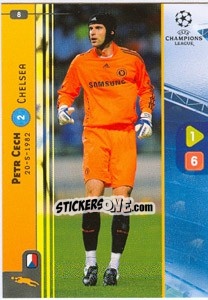 Sticker Petr Cech - UEFA Champions League 2008-2009. Trading Cards Game n. 8 - Panini