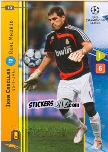 Sticker Iker Casillas - UEFA Champions League 2008-2009. Trading Cards Game n. 10 - Panini