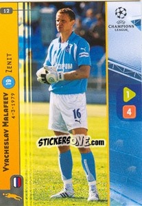 Sticker Vyacheslav Malafeev - UEFA Champions League 2008-2009. Trading Cards Game n. 12 - Panini