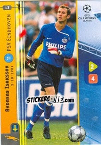 Sticker Andreas Isaksson - UEFA Champions League 2008-2009. Trading Cards Game n. 13 - Panini