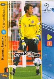 Sticker Michael Rensing - UEFA Champions League 2008-2009. Trading Cards Game n. 17 - Panini