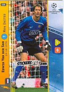 Sticker Edwin van der Sar - UEFA Champions League 2008-2009. Trading Cards Game n. 18 - Panini