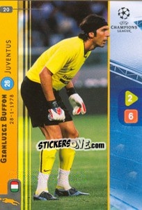 Sticker Gianluigi Buffon - UEFA Champions League 2008-2009. Trading Cards Game n. 20 - Panini