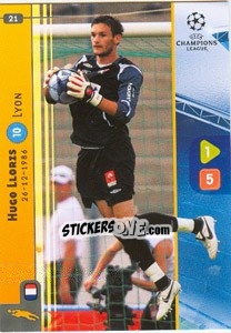Sticker Hugo Lloris - UEFA Champions League 2008-2009. Trading Cards Game n. 21 - Panini