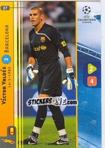 Sticker Víctor Valdés - UEFA Champions League 2008-2009. Trading Cards Game - Panini