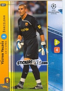 Sticker Víctor Valdés - UEFA Champions League 2008-2009. Trading Cards Game n. 27 - Panini