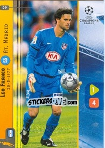Sticker Leo Franco - UEFA Champions League 2008-2009. Trading Cards Game n. 29 - Panini