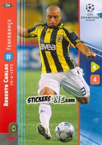 Sticker Roberto Carlos - UEFA Champions League 2008-2009. Trading Cards Game - Panini