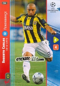 Sticker Roberto Carlos - UEFA Champions League 2008-2009. Trading Cards Game n. 34 - Panini