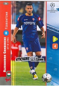 Sticker Alessandro Gamberini - UEFA Champions League 2008-2009. Trading Cards Game - Panini