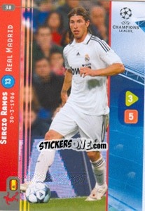 Sticker Sergio Ramos - UEFA Champions League 2008-2009. Trading Cards Game n. 38 - Panini