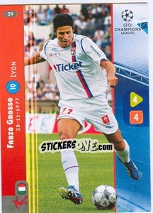 Sticker Fabio Grosso - UEFA Champions League 2008-2009. Trading Cards Game n. 39 - Panini