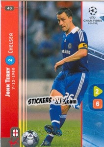 Sticker John Terry - UEFA Champions League 2008-2009. Trading Cards Game n. 40 - Panini