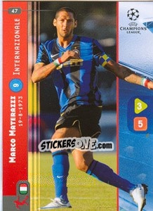 Sticker Marco Materazzi - UEFA Champions League 2008-2009. Trading Cards Game n. 47 - Panini