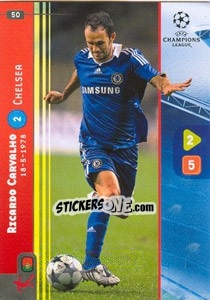 Sticker Ricardo Carvalho - UEFA Champions League 2008-2009. Trading Cards Game n. 50 - Panini