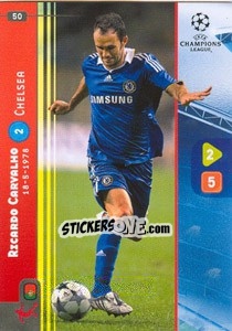 Sticker Ricardo Carvalho - UEFA Champions League 2008-2009. Trading Cards Game - Panini