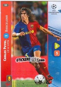 Sticker Carles Puyol - UEFA Champions League 2008-2009. Trading Cards Game n. 55 - Panini