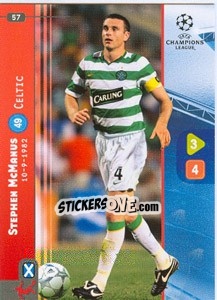 Sticker Stephen McManus - UEFA Champions League 2008-2009. Trading Cards Game n. 57 - Panini