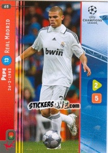 Sticker Pepe - UEFA Champions League 2008-2009. Trading Cards Game - Panini