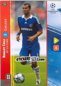 Sticker Ashley Cole - UEFA Champions League 2008-2009. Trading Cards Game n. 74 - Panini