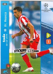 Sticker Simão - UEFA Champions League 2008-2009. Trading Cards Game n. 80 - Panini