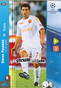 Sticker David Pizarro - UEFA Champions League 2008-2009. Trading Cards Game n. 83 - Panini