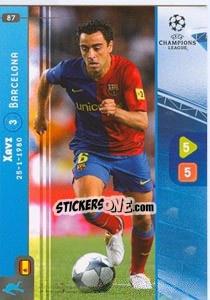 Sticker Xavi - UEFA Champions League 2008-2009. Trading Cards Game - Panini