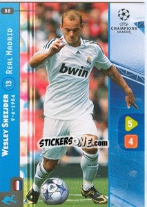 Sticker Wesley Sneijder - UEFA Champions League 2008-2009. Trading Cards Game n. 88 - Panini