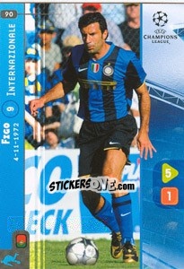 Sticker Figo - UEFA Champions League 2008-2009. Trading Cards Game n. 90 - Panini
