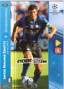 Sticker Javier Zanetti - UEFA Champions League 2008-2009. Trading Cards Game n. 94 - Panini