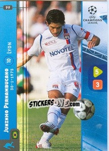 Sticker Juninho Pernambucano - UEFA Champions League 2008-2009. Trading Cards Game n. 99 - Panini