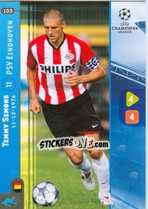Sticker Timmy Simons - UEFA Champions League 2008-2009. Trading Cards Game n. 100 - Panini