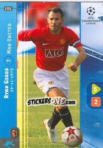 Sticker Ryan Giggs - UEFA Champions League 2008-2009. Trading Cards Game n. 101 - Panini