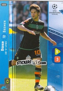 Sticker Diego - UEFA Champions League 2008-2009. Trading Cards Game n. 102 - Panini