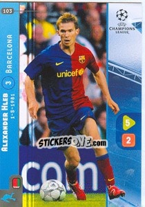 Sticker Alexander Hleb - UEFA Champions League 2008-2009. Trading Cards Game n. 103 - Panini