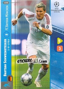 Sticker Bastian Schweinsteiger - UEFA Champions League 2008-2009. Trading Cards Game - Panini