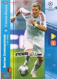Sticker Bastian Schweinsteiger - UEFA Champions League 2008-2009. Trading Cards Game n. 105 - Panini