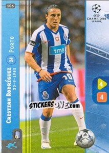 Sticker Cristian Rodríguez - UEFA Champions League 2008-2009. Trading Cards Game n. 106 - Panini