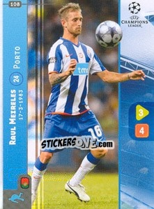 Sticker Raul Meireles - UEFA Champions League 2008-2009. Trading Cards Game n. 108 - Panini