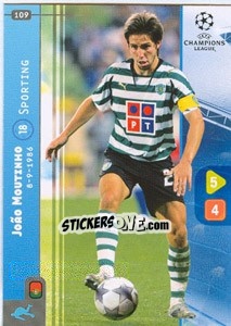 Sticker João Moutinho - UEFA Champions League 2008-2009. Trading Cards Game n. 109 - Panini