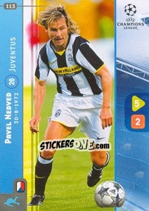 Sticker Pavel Nedved - UEFA Champions League 2008-2009. Trading Cards Game n. 113 - Panini