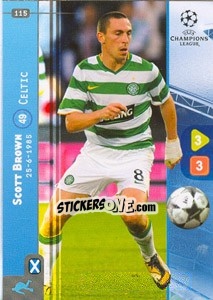 Sticker Scott Brown - UEFA Champions League 2008-2009. Trading Cards Game n. 115 - Panini