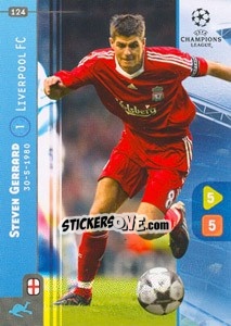 Sticker Steven Gerrard - UEFA Champions League 2008-2009. Trading Cards Game n. 124 - Panini