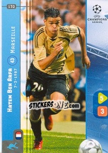 Sticker Hatem Ben Arfa - UEFA Champions League 2008-2009. Trading Cards Game n. 132 - Panini