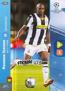 Sticker Mohamed Sissoko - UEFA Champions League 2008-2009. Trading Cards Game n. 139 - Panini