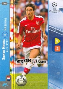 Sticker Samir Nasri - UEFA Champions League 2008-2009. Trading Cards Game n. 146 - Panini